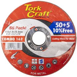 TORK CRAFT 50 + 5 Free Cutting Disc Metal 115 X 1.0 X 22.2 Mm